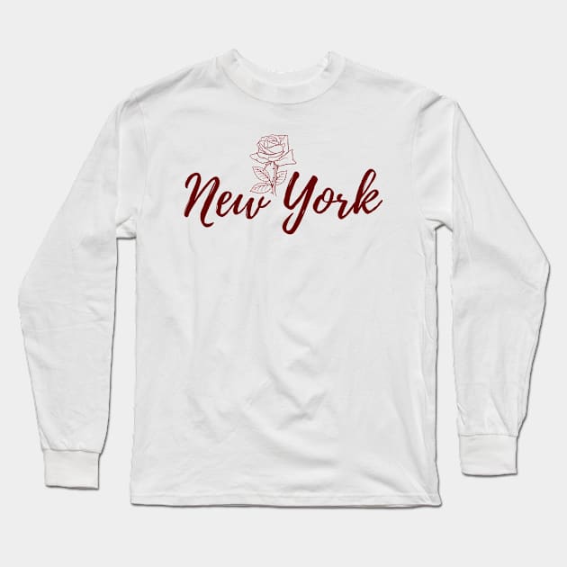 New York Rose Long Sleeve T-Shirt by THINK. DESIGN. REPEAT.